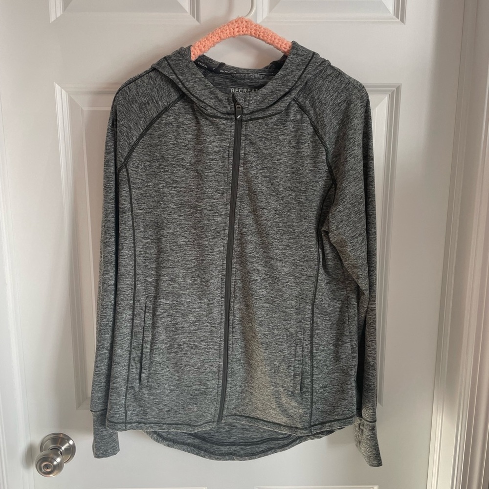 Recreation hooded running zip up sweatshirt